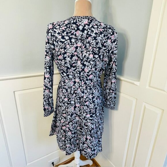 J. Crew Factory Mixed Floral Tiered Cotton Block Print Mini Dress Small - Picture 6 of 9